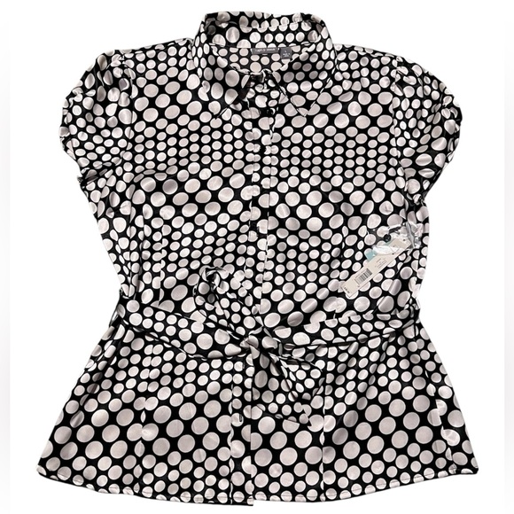 Apt. 9 Tops - Apt. 9 Black and White Polka Dot Button Down Shirt